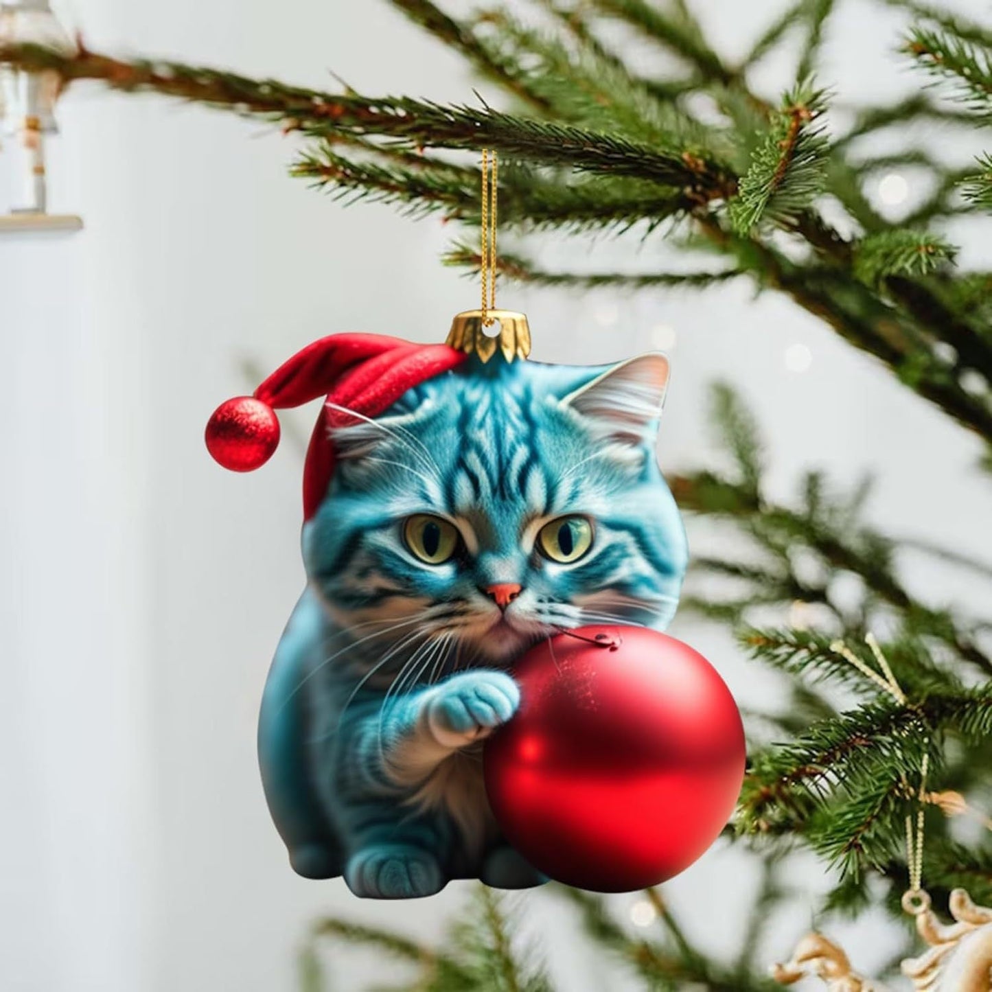 🎄10 sztuk 😻Ozdoby choinkowe z kotem✨ Wiszące ozdoby z kotem