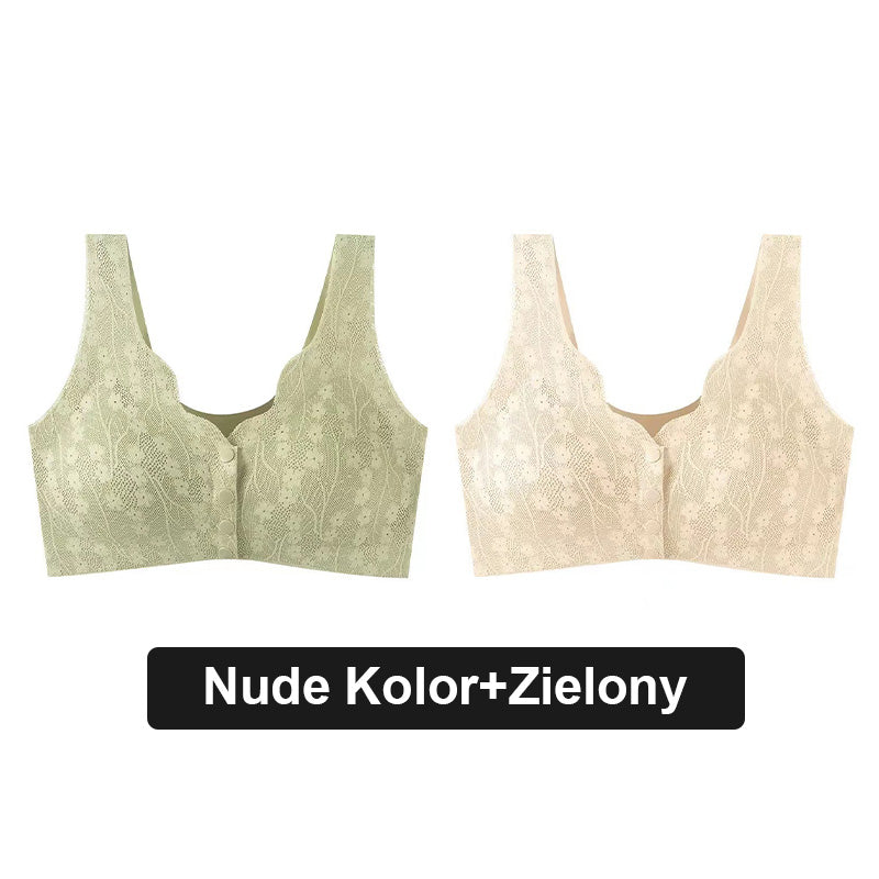 🩱 Seksowny, oddychający i wygodny koronkowy biustonosz plus size zapinany na guziki