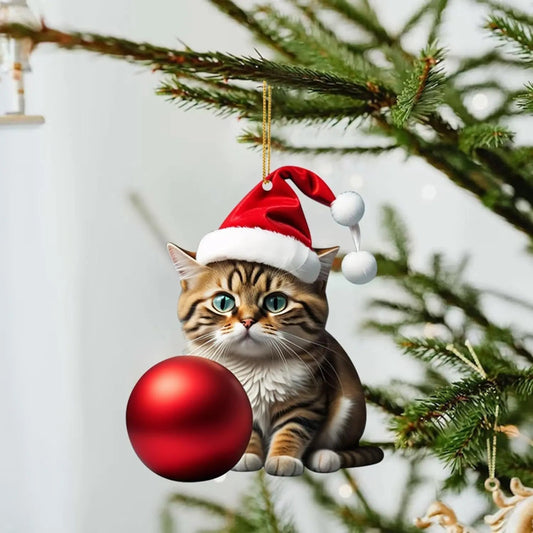 🎄10 sztuk 😻Ozdoby choinkowe z kotem✨ Wiszące ozdoby z kotem