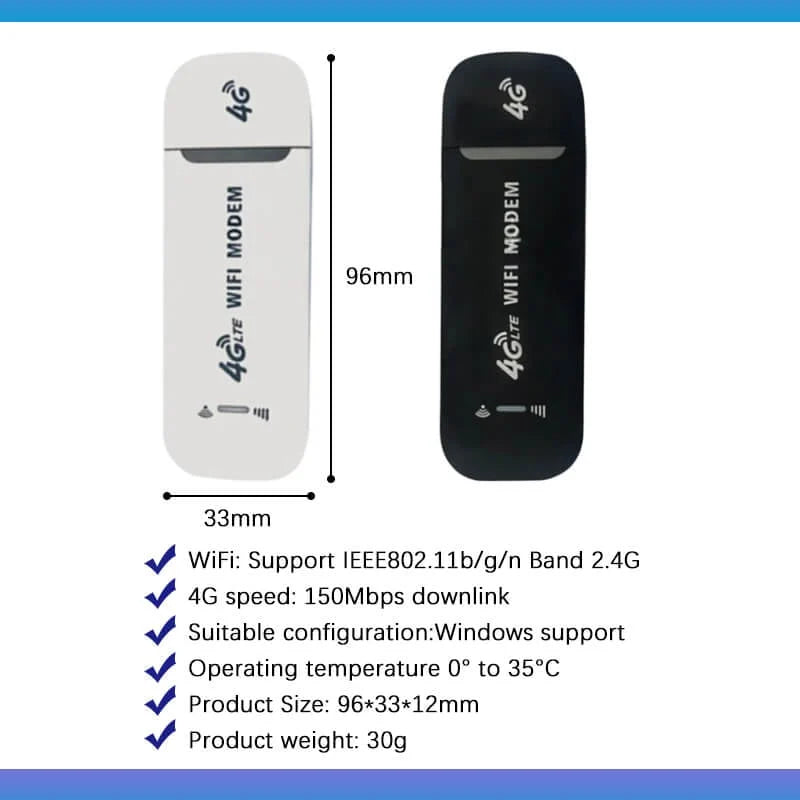 Router 4G LTE Bezprzewodowa mobilna łączność szerokopasmowa USB 150 Mb / s Bezprzewodowa karta sieciowa Adapter